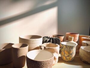 Clay cups made by professional artist